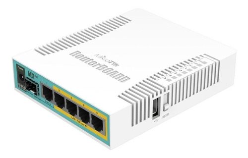 Roteador MikroTik RouterBOARD hEX PoE RB960PGS branco e azul-turquesa 100V/240V