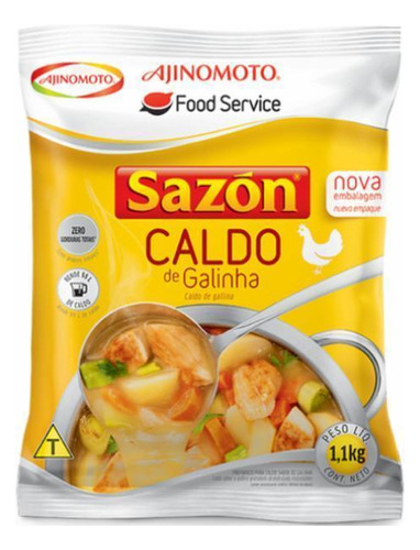 Caldo Em Pó Sazón Profissional Sabor Galinha 1,1kg