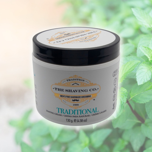 The Shaving Co Crema Para Afeitar Menta Cedro Shaving Cream. Traditional Shaving Cream. Contiene Vitaminas B5, E, F y P. Libre de Parabenos Vegano. Humecta Hidrata y Nutre la Piel. Unisex