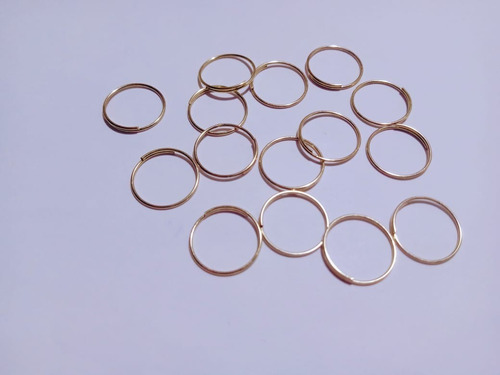 Imagem 6 de 6 de 300 Argolas Em Aço Inox Dourada 12mm Lustres - Bijuterias