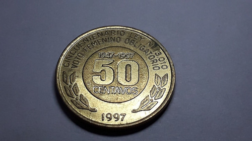 Monedas Argentinas: 50 Ctvos 1997 50° Anv Voto Fem. Cat 034