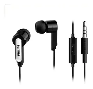 Audífonos Con Micrófono Philips She1405bk En Color Negro