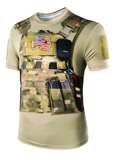 Camiseta De Camuflaje Militar 3d Para Hombre, Camiseta De Ca