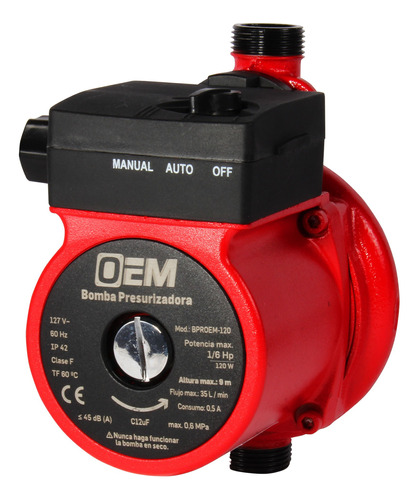 Bomba Presurizadora Oem  120w 1/6hp 2 Servicios