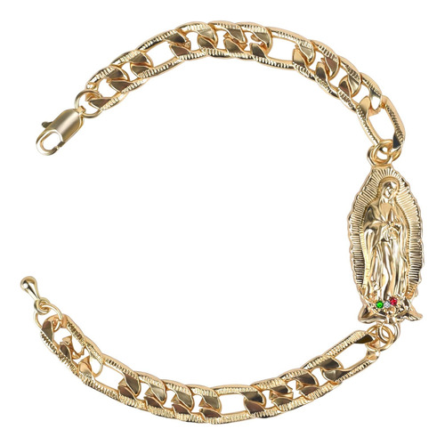 Pulsera De Oro De Cadena Virgen Maria Para Mujeres Y Ninas,