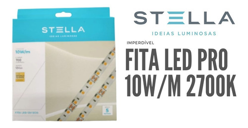 Imagem 1 de 7 de Kit 10 Fita Led Stella 10w/m 2700k Ip20 12v Sth7814/27