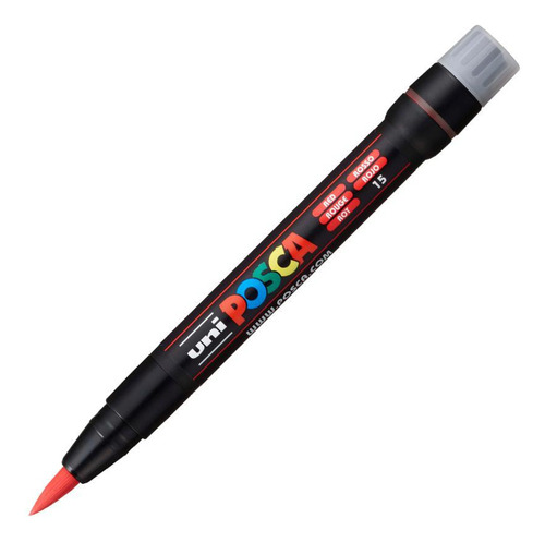 Caneta Posca Uni Ball Pcf-350 Brush Pen Vermelho