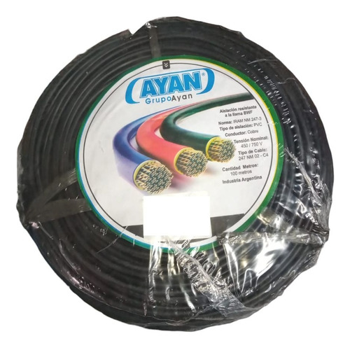 Cable Unipolar Normalizado Seccion 4mm2 Rollo Ayan 25mts