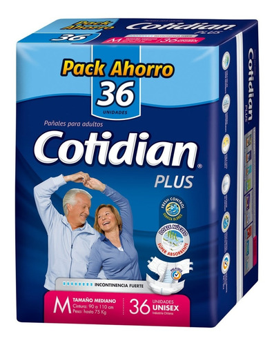 Pañal Adulto Cotidian Plus 36 Unidades Talla M 