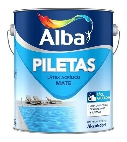 Pintura Para Piletas Latex Acrilica  Alba Mate Blanco 4 Lts.