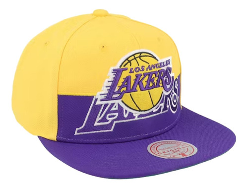 Gorra Mitchell & Ness Los Angeles Lakers Half N Half Basquet