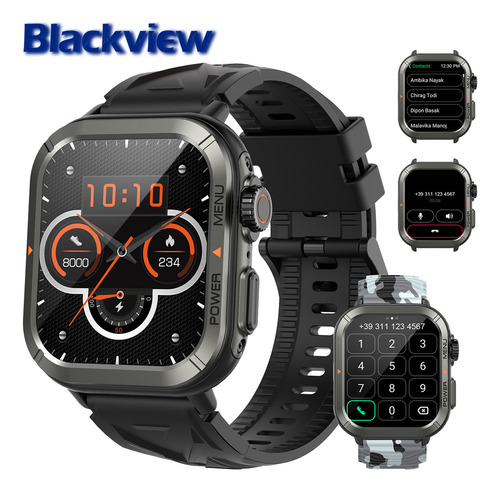 Relógio Inteligente Smartwatch Blackview BKVWW30BK Sport 1.91 " Cor Preto Relógio inteligente militar masculino