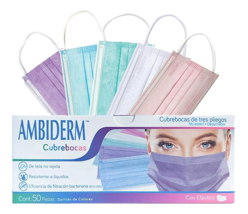 Cubreboca Econoply 3 Capas Ambiderm Colorfull 