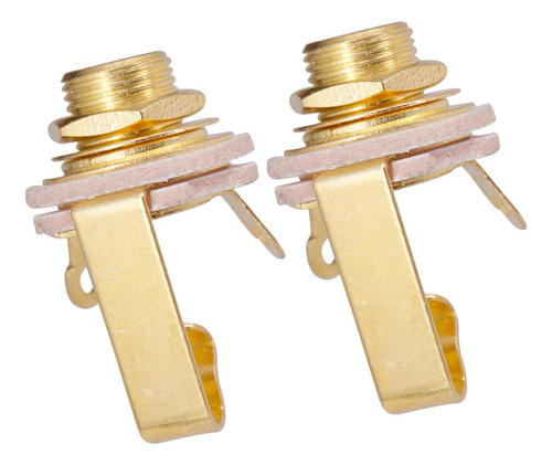 Conector Jack Mono De Latón Para Bajo De Guitarra Dorado
