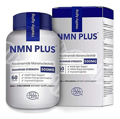 Maximum Strength Nmn Capsules, 500mg, Naturally Boost 60 Un