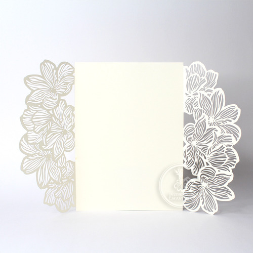 30 Invitaciones Sobres Corte Laser Orquideas Gf-111 Mate