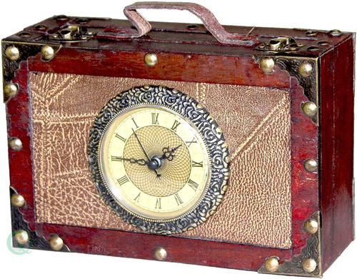 Tm Maleta Estilo Antiguo Con Reloj