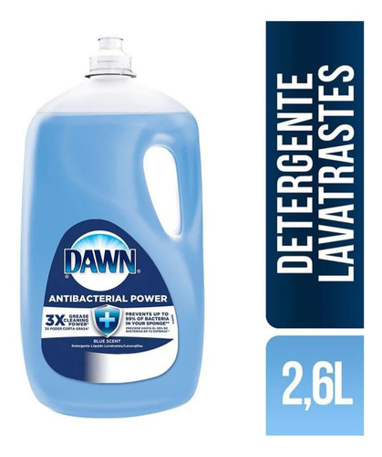 Jabón Líquido Lavatrastes Dawn Antibacterial Power 2.6 L