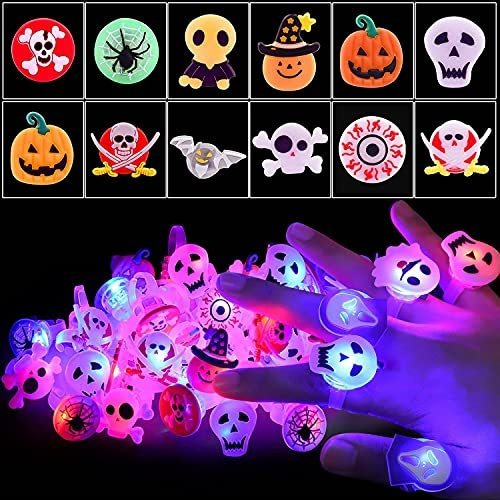 Chiozgi 50 Packs Halloween Led Light Up Anillos, Gx41l