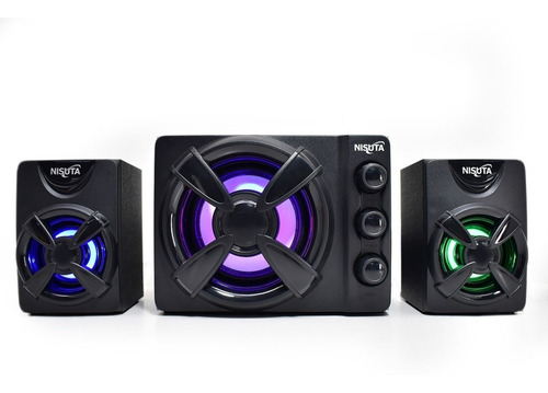 Imagen 2 de 5 de Home Theatre Gamer 2.1 Pc Tv 15w Nisuta Subwoofer Pc 13w Rgb
