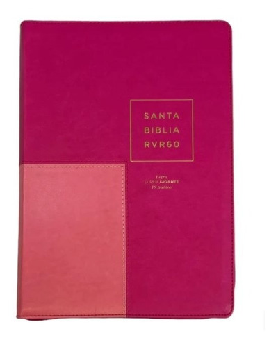 Biblia Rv60 Rosa/fucsia Let Super G N.19 Con Cierre E Índice