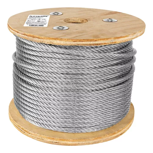 Cable acero galvanizado 7 x 19 Rollo 500 Mts 3/8