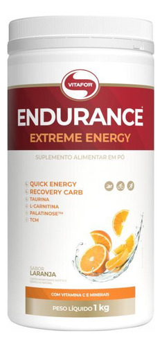 Kit 2x: Endurance Extreme Energy Laranja Vitafor 1000g