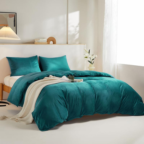 Duvet Velvet Queen Peacock Blue