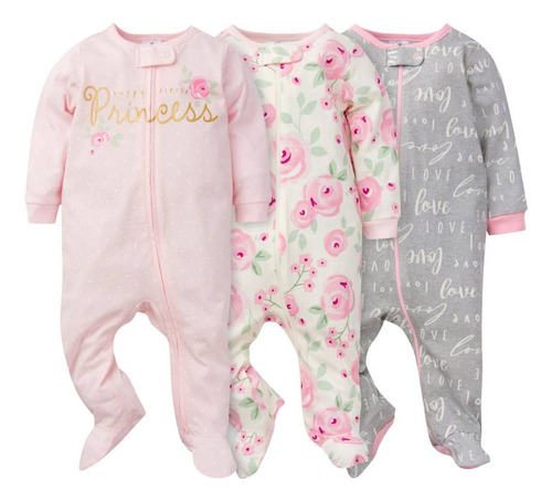 Gerber Premium Set 3 Piezas Mameluco Floral Juegos Bebe