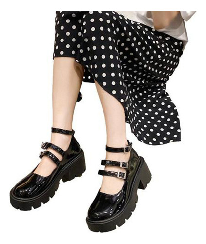 Nuevos Zapatos Lolita Para Mujer 2023, Zapatos Mary Jane Vin