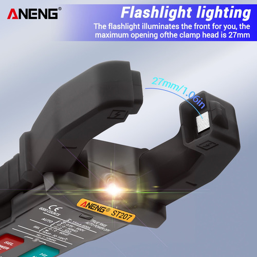 Pinza Amperimétrica Negra True Rms Con Control De Aplicación