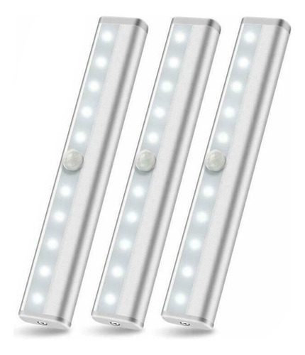 Luz De Armario 10 Focos Led Con 3 Sensores De Movimiento