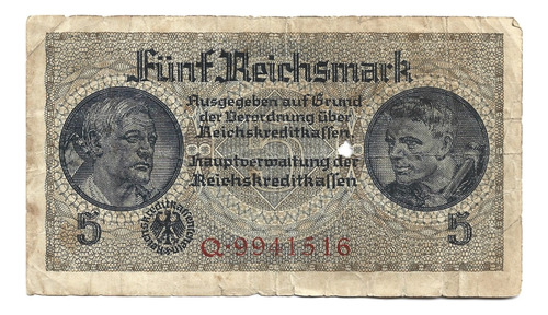 Liquido Excelente Billete De Alemania.  5  Reichmark 1941