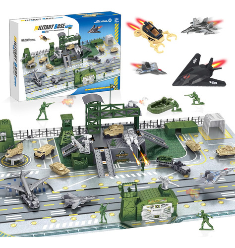 Corper Toys Juego De Base Militar Con Tanque Del Ejército,.