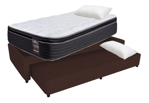 Sommier Divan Cama Carro Tela 90x190 King Koil Finesse Choco