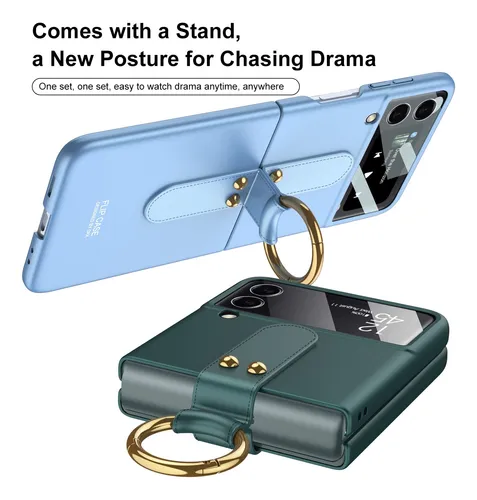 Funda Resistente Con Anillo Para Samsung Z Flip 4 Matcha