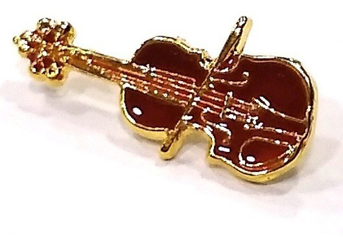 Bótom Pim Broche Violino Instrumento Musical Folheado A Ouro