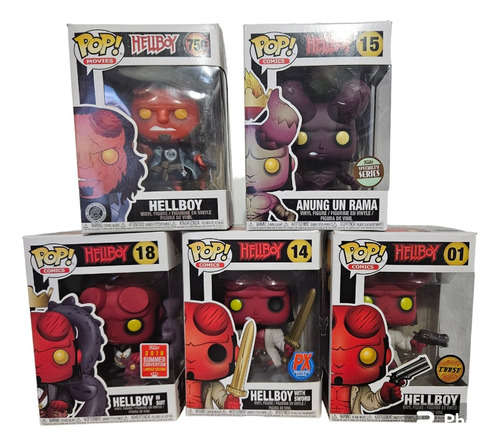 Funko Pop Hellboy Set De 5 Figuras Como Anung Un Rama+ Chase