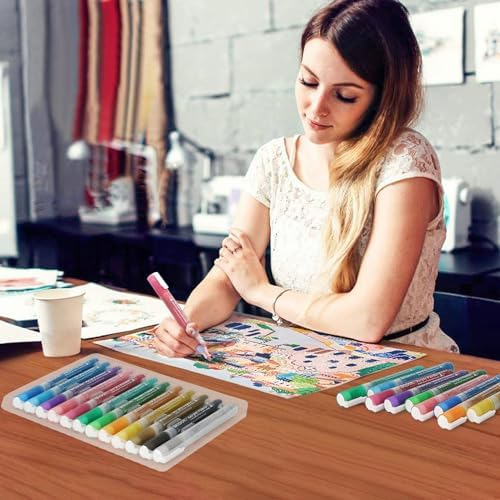 Zscm 12 Colores Acrílicos Marcadores De Brillo Rotuladores