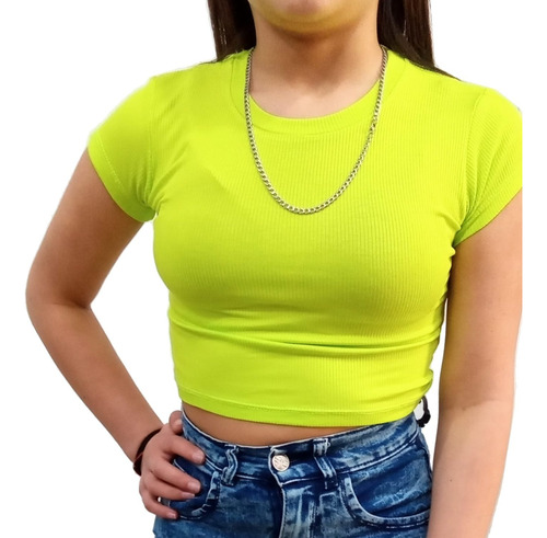 Remera Pupera Croptop Lisa Manga Corta Morley T Juveniles