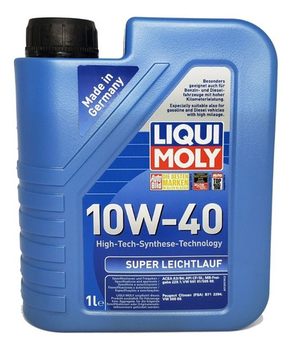 Aceite Motor Liqui Moly 10w40 Super Leichtlauf 1 Litro