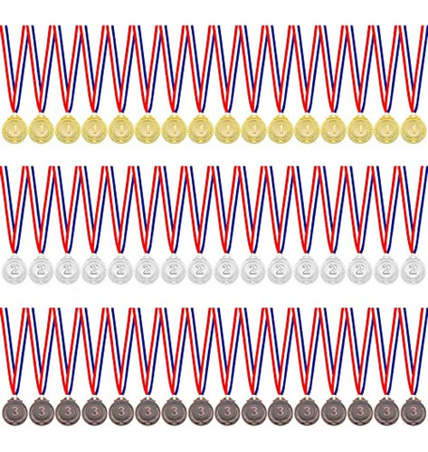 48 Piezas De Metal Ganador Oro Plata Bronce Premio Medallas 