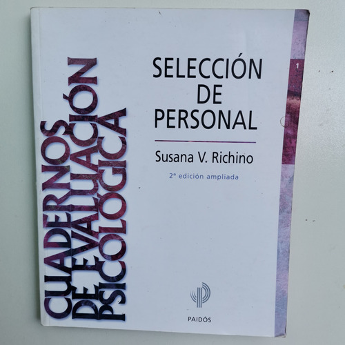 Cuaderno De Evaluacion Psicologica, Seleccion De Personal