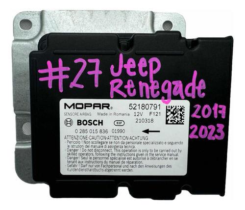 Módulo Sensor Airbag Jeep Renegade 2017 2023 Bosch Usada Ori