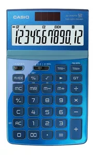 Calculadora Casio Jw 200tw 12 Digitos Grandes A Pila Y Solar Color Azul