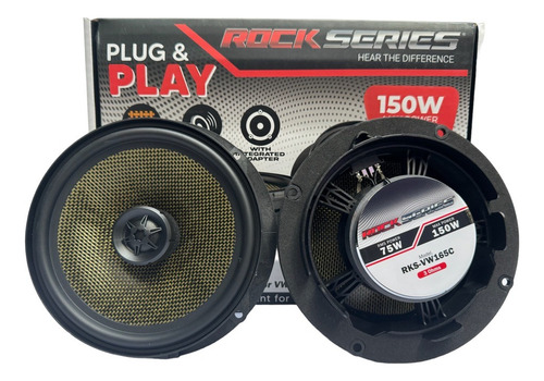 Bocinas 6.5 Pulgadas Rock Series Vw Plug & Play Rks-vw165c Color Negro