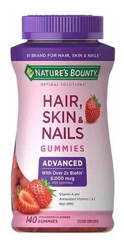 Suplemento en gomitas Nature's Bounty  Hair, Skin and Nails Hair, Skin & Nails Advanced biotina
