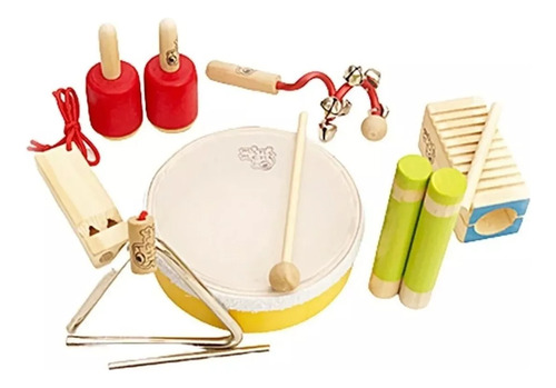 Kit Instrum Musicales Percusión Orquesta 7 Piezas Jardines