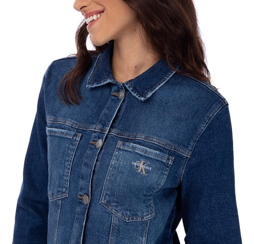 Jaqueta Jeans Feminina Trucker Calvin Klein Cf0oc07oj495