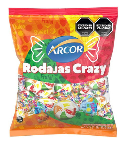 Caramelos Duros Rodajas Crazy X 465g - Arcor Oficial